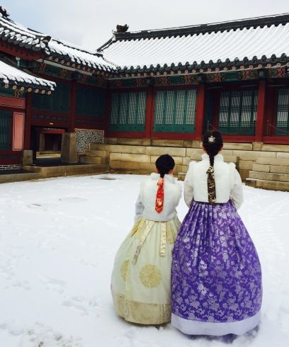 小学生連れソウル 6 「ビョルグント韓服」で雪でも楽しい韓服体験☆