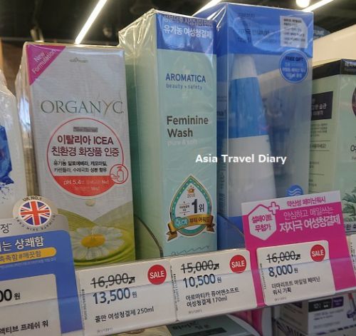 ドラッグストアで女性清潔剤をチェックして購入～＠ソウル（2019年11月）