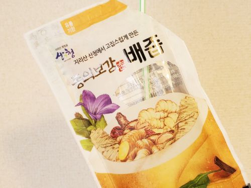 【新大久保】韓国広場で見つけた、梨チョロギジュース