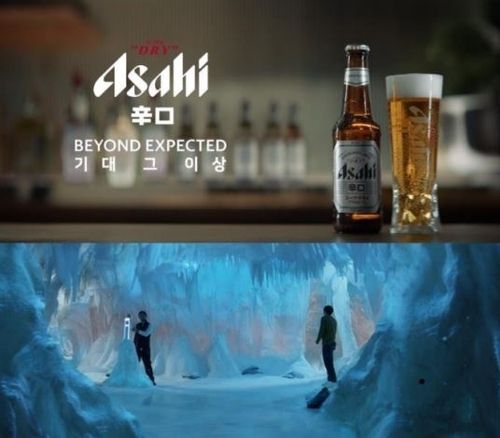 アサヒビールの広告が韓国でまた再開される。